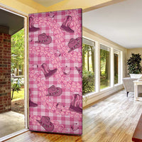 Pink Palaka Hawaii Cowboy Door Cover Puakenikeni Lei Paniolo Papale Seamless Vibes LT14 - Polynesian Pride