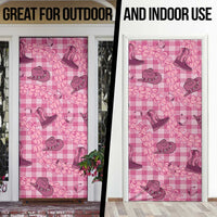 Pink Palaka Hawaii Cowboy Door Cover Puakenikeni Lei Paniolo Papale Seamless Vibes LT14 - Polynesian Pride