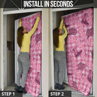 Pink Palaka Hawaii Cowboy Door Cover Puakenikeni Lei Paniolo Papale Seamless Vibes LT14 - Polynesian Pride