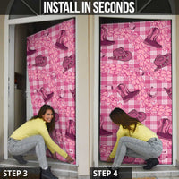 Pink Palaka Hawaii Cowboy Door Cover Puakenikeni Lei Paniolo Papale Seamless Vibes LT14 - Polynesian Pride