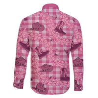 Pink Palaka Hawaii Cowboy Family Matching Mermaid Dress and Hawaiian Shirt Puakenikeni Lei Paniolo Papale Seamless Vibes LT14 - Polynesian Pride