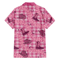 Pink Palaka Hawaii Cowboy Family Matching Summer Maxi Dress and Hawaiian Shirt Puakenikeni Lei Paniolo Papale Seamless Vibes LT14 - Polynesian Pride