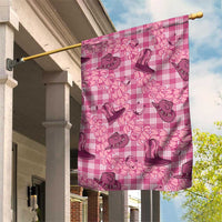 Pink Palaka Hawaii Cowboy Garden Flag Puakenikeni Lei Paniolo Papale Seamless Vibes LT14 House Flag Pink - Polynesian Pride