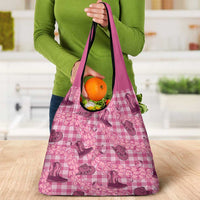 Pink Palaka Hawaii Cowboy Grocery Bag Puakenikeni Lei Paniolo Papale Seamless Vibes LT14 - Polynesian Pride