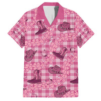 Pink Palaka Hawaii Cowboy Hawaiian Shirt Puakenikeni Lei Paniolo Papale Seamless Vibes LT14 Pink - Polynesian Pride