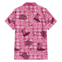 Pink Palaka Hawaii Cowboy Hawaiian Shirt Puakenikeni Lei Paniolo Papale Seamless Vibes LT14 - Polynesian Pride