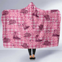 Pink Palaka Hawaii Cowboy Hooded Blanket Puakenikeni Lei Paniolo Papale Seamless Vibes LT14 One Size Pink - Polynesian Pride