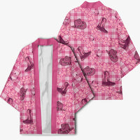 Pink Palaka Hawaii Cowboy Kimono Puakenikeni Lei Paniolo Papale Seamless Vibes LT14 - Polynesian Pride