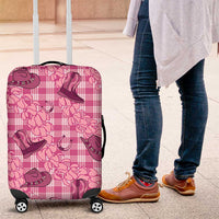Pink Palaka Hawaii Cowboy Luggage Cover Puakenikeni Lei Paniolo Papale Seamless Vibes LT14 Pink - Polynesian Pride