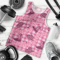Pink Palaka Hawaii Cowboy Men Tank Top Puakenikeni Lei Paniolo Papale Seamless Vibes LT14 - Polynesian Pride