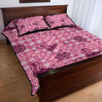 Pink Palaka Hawaii Cowboy Quilt Bed Set Puakenikeni Lei Paniolo Papale Seamless Vibes LT14 - Polynesian Pride