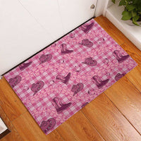 Pink Palaka Hawaii Cowboy Rubber Doormat Puakenikeni Lei Paniolo Papale Seamless Vibes LT14 - Polynesian Pride