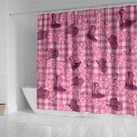 Pink Palaka Hawaii Cowboy Shower Curtain Puakenikeni Lei Paniolo Papale Seamless Vibes LT14 - Polynesian Pride