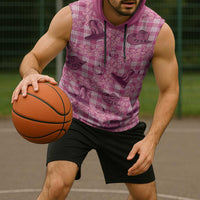 Pink Palaka Hawaii Cowboy Sleeveless Hoodie Puakenikeni Lei Paniolo Papale Seamless Vibes LT14 - Polynesian Pride