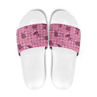 Pink Palaka Hawaii Cowboy Slide Sandals Puakenikeni Lei Paniolo Papale Seamless Vibes LT14 Pink - Polynesian Pride