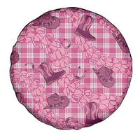 Pink Palaka Hawaii Cowboy Spare Tire Cover Puakenikeni Lei Paniolo Papale Seamless Vibes LT14 - Polynesian Pride