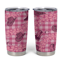 Pink Palaka Hawaii Cowboy Tumbler Cup Puakenikeni Lei Paniolo Papale Seamless Vibes LT14 Pink - Polynesian Pride