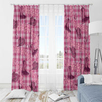 Pink Palaka Hawaii Cowboy Window Curtain Puakenikeni Lei Paniolo Papale Seamless Vibes LT14 - Polynesian Pride