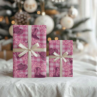 Pink Palaka Hawaii Cowboy Wrapping Paper Puakenikeni Lei Paniolo Papale Seamless Vibes LT14 - Polynesian Pride