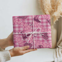 Pink Palaka Hawaii Cowboy Wrapping Paper Puakenikeni Lei Paniolo Papale Seamless Vibes LT14 - Polynesian Pride