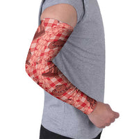 Red Palaka Hawaii Cowboy Arm Sleeves Puakenikeni Lei Paniolo Papale Seamless Vibes LT14 - Polynesian Pride