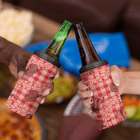 Red Palaka Hawaii Cowboy 4 in 1 Can Cooler Tumbler Puakenikeni Lei Paniolo Papale Seamless Vibes LT14 - Polynesian Pride