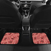 Red Palaka Hawaii Cowboy Car Mats Puakenikeni Lei Paniolo Papale Seamless Vibes LT14 Set 2pcs - Back Red - Polynesian Pride