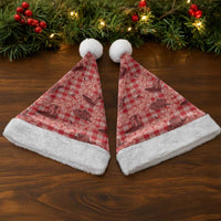 Red Palaka Hawaii Cowboy Christmas Santa Hat Puakenikeni Lei Paniolo Papale Seamless Vibes LT14 - Polynesian Pride