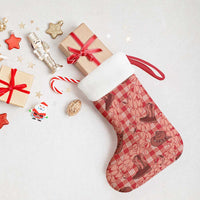Red Palaka Hawaii Cowboy Christmas Stocking Puakenikeni Lei Paniolo Papale Seamless Vibes LT14 - Polynesian Pride