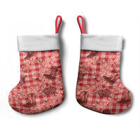 Red Palaka Hawaii Cowboy Christmas Stocking Puakenikeni Lei Paniolo Papale Seamless Vibes LT14 - Polynesian Pride
