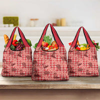 Red Palaka Hawaii Cowboy Grocery Bag Puakenikeni Lei Paniolo Papale Seamless Vibes LT14 3-pack One Size Red - Polynesian Pride