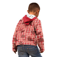 Red Palaka Hawaii Cowboy Kid Hoodie Puakenikeni Lei Paniolo Papale Seamless Vibes LT14 - Polynesian Pride