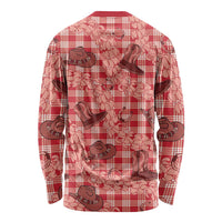 Red Palaka Hawaii Cowboy Long Sleeve Shirt Puakenikeni Lei Paniolo Papale Seamless Vibes LT14 - Polynesian Pride