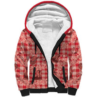 Red Palaka Hawaii Cowboy Sherpa Hoodie Puakenikeni Lei Paniolo Papale Seamless Vibes LT14 Unisex Red - Polynesian Pride