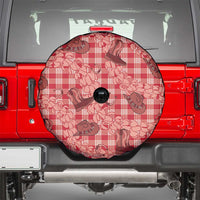 Red Palaka Hawaii Cowboy Spare Tire Cover Puakenikeni Lei Paniolo Papale Seamless Vibes LT14 - Polynesian Pride