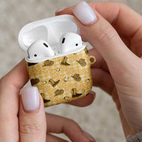 Yellow Palaka Hawaii Cowboy AirPods Case Puakenikeni Lei Paniolo Papale Seamless Vibes LT14 - Polynesian Pride