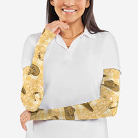 Yellow Palaka Hawaii Cowboy Arm Sleeves Puakenikeni Lei Paniolo Papale Seamless Vibes LT14 - Polynesian Pride