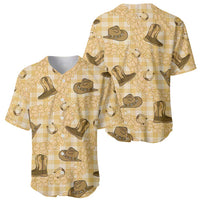 Yellow Palaka Hawaii Cowboy Baseball Jersey Puakenikeni Lei Paniolo Papale Seamless Vibes LT14 - Polynesian Pride