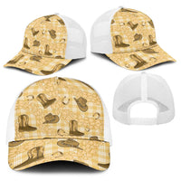 Yellow Palaka Hawaii Cowboy Baseball Net Cap Puakenikeni Lei Paniolo Papale Seamless Vibes - Polynesian Pride