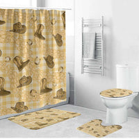 Yellow Palaka Hawaii Cowboy Bathroom Set Puakenikeni Lei Paniolo Papale Seamless Vibes LT14 Bathroom Set (4 pcs) Yellow - Polynesian Pride