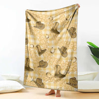 Yellow Palaka Hawaii Cowboy Blanket Puakenikeni Lei Paniolo Papale Seamless Vibes LT14 - Polynesian Pride