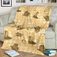 Yellow Palaka Hawaii Cowboy Blanket Puakenikeni Lei Paniolo Papale Seamless Vibes LT14 - Polynesian Pride
