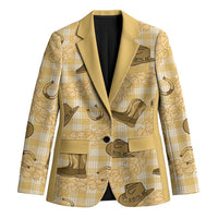 Yellow Palaka Hawaii Cowboy Blazer Puakenikeni Lei Paniolo Papale Seamless Vibes LT14 Unisex Yellow - Polynesian Pride