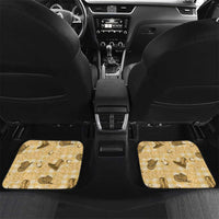 Yellow Palaka Hawaii Cowboy Car Mats Puakenikeni Lei Paniolo Papale Seamless Vibes LT14 Set 2pcs - Back Yellow - Polynesian Pride