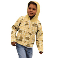 Yellow Palaka Hawaii Cowboy Kid Hoodie Puakenikeni Lei Paniolo Papale Seamless Vibes LT14 - Polynesian Pride