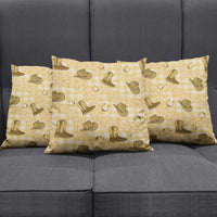 Yellow Palaka Hawaii Cowboy Pillow Cover Puakenikeni Lei Paniolo Papale Seamless Vibes LT14 - Polynesian Pride