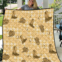 Yellow Palaka Hawaii Cowboy Quilt Puakenikeni Lei Paniolo Papale Seamless Vibes LT14 Yellow - Polynesian Pride