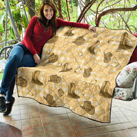 Yellow Palaka Hawaii Cowboy Quilt Puakenikeni Lei Paniolo Papale Seamless Vibes LT14 - Polynesian Pride