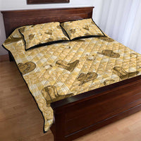 Yellow Palaka Hawaii Cowboy Quilt Bed Set Puakenikeni Lei Paniolo Papale Seamless Vibes LT14 - Polynesian Pride