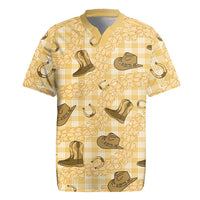 Yellow Palaka Hawaii Cowboy Rugby Jersey Puakenikeni Lei Paniolo Papale Seamless Vibes LT14 Yellow - Polynesian Pride